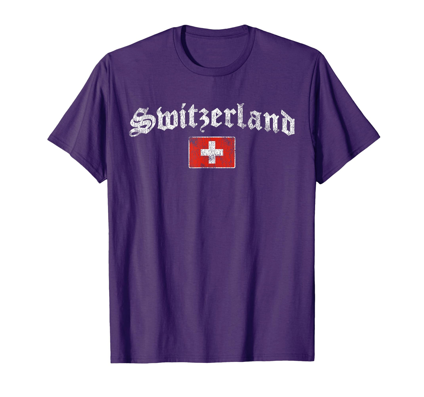 Retro Swiss Flag of Switzerland Souvenir for Men Women Kids T-Shirt