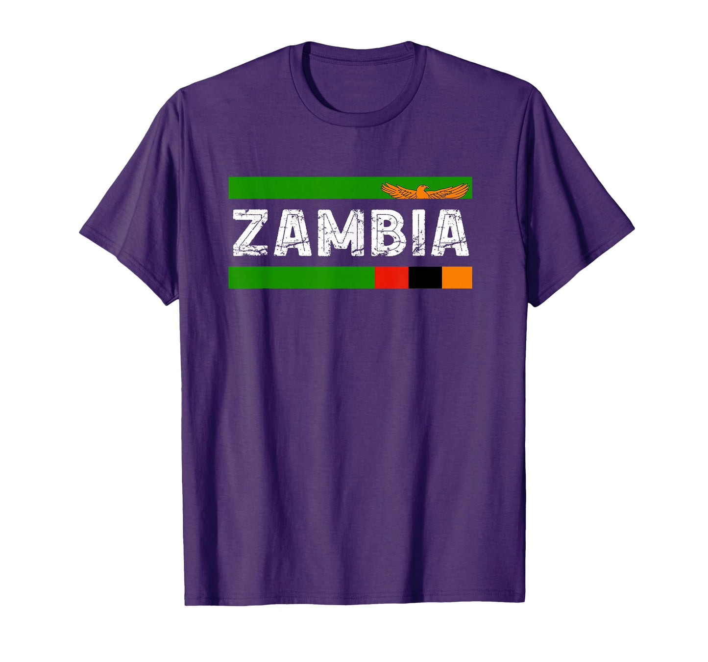 Zambia Flag Vintage Zambian Pride Heritage Zambian Roots T-Shirt