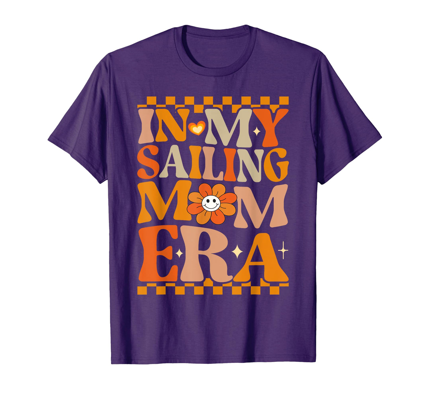 In My Sailing Mom Era | Retro Groovy Hippie Sailing T-Shirt