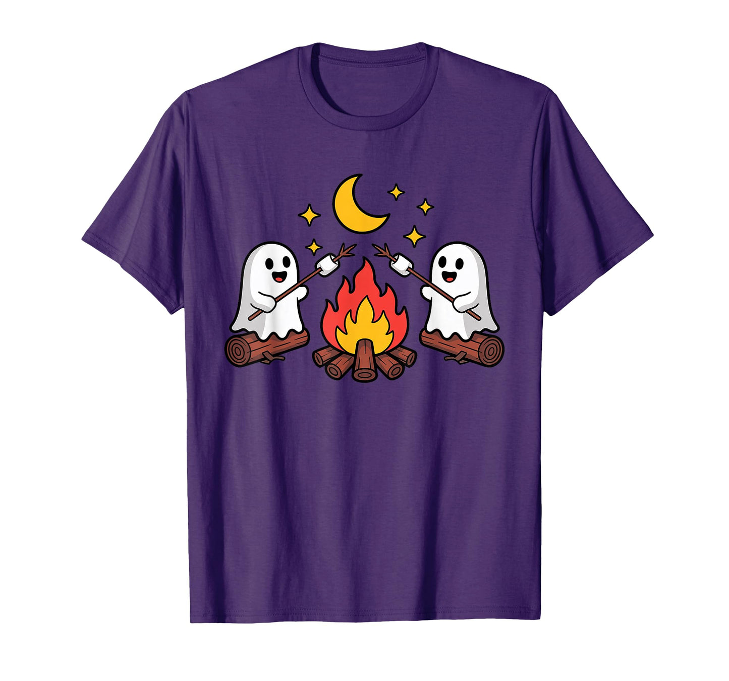 Ghost Campfire Camping Halloween Family Matching Costumes T-Shirt