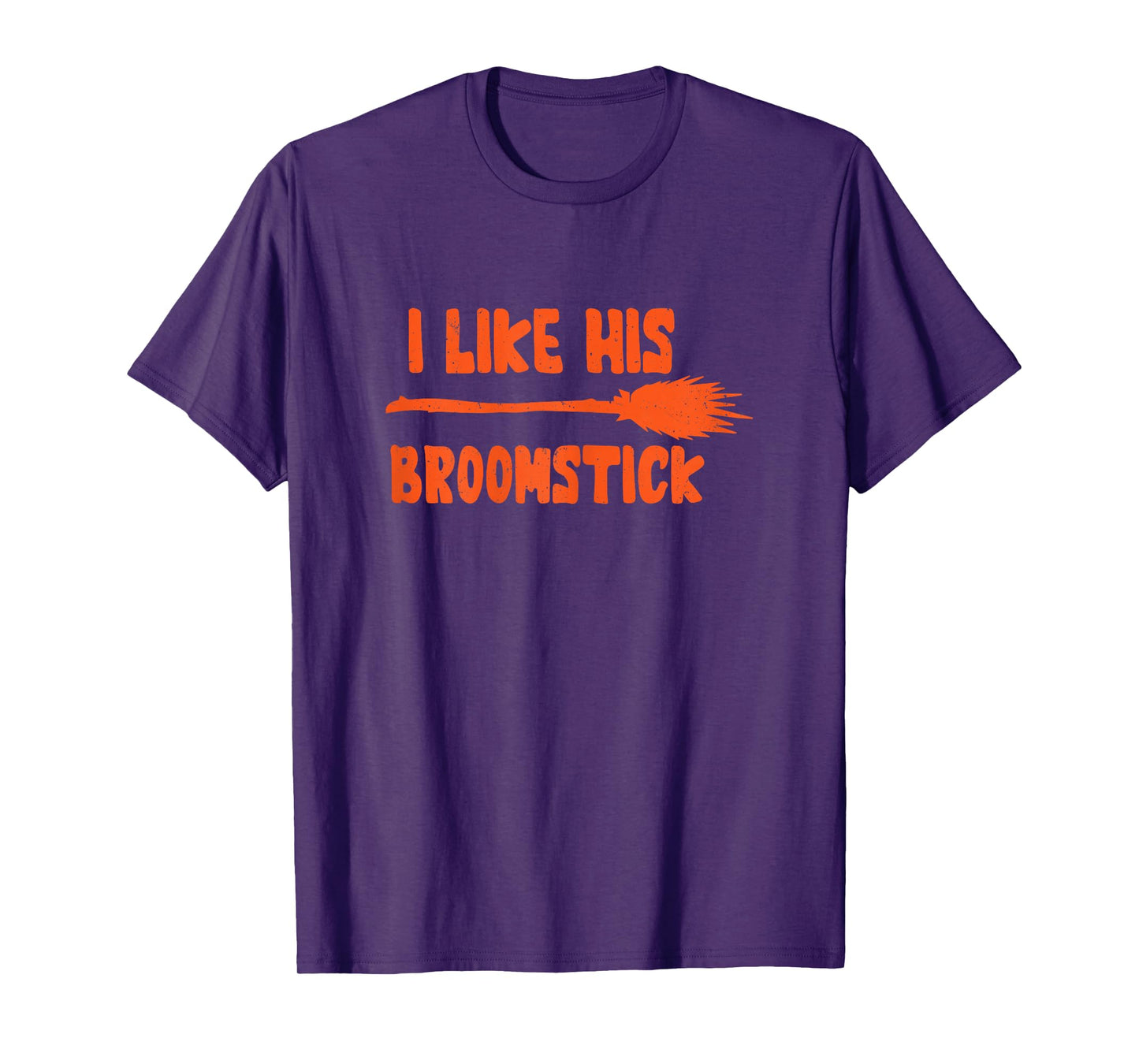 I Like His Broomstick Cute Witch Halloween Funny Couple T-Shirt