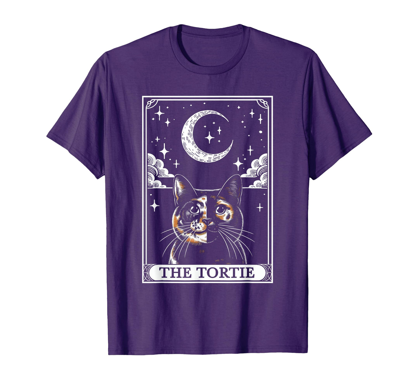 Tarot Card Vintage Crescent Moon Tortie Cat Mom Cat Lovers T-Shirt