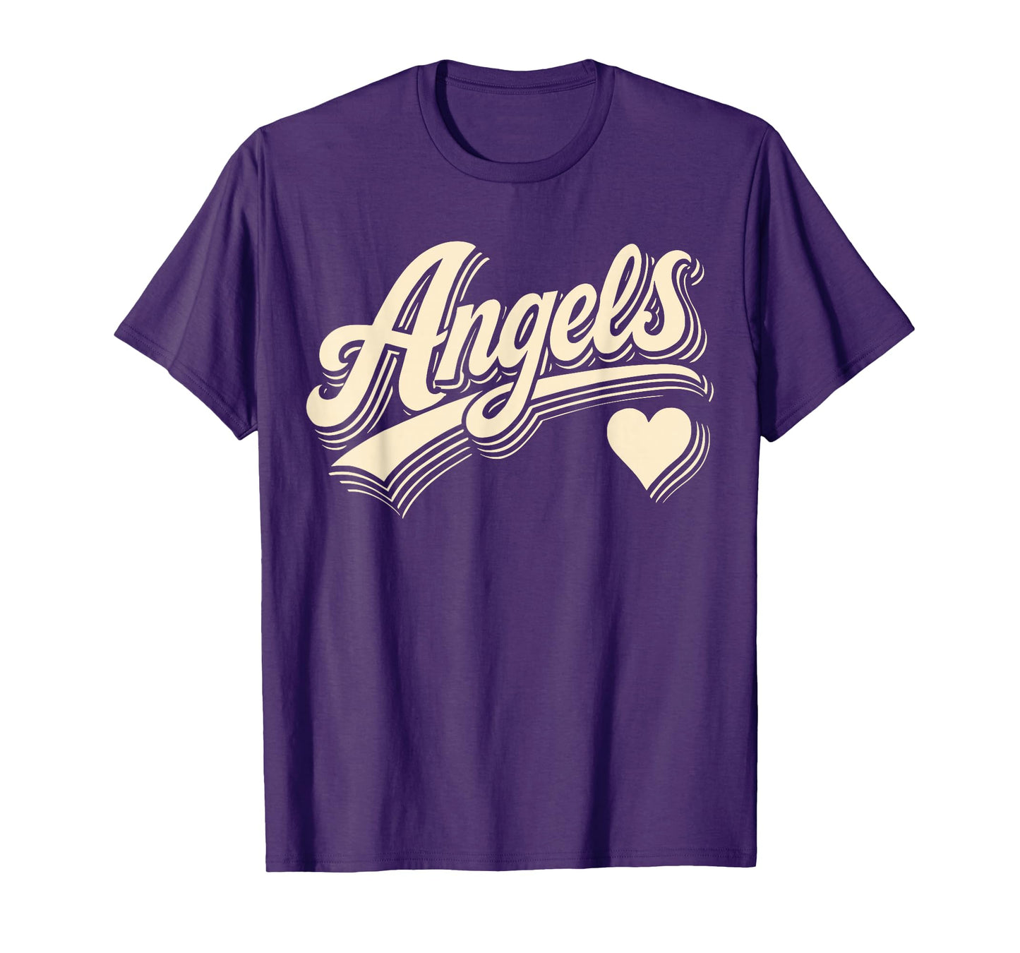 Angels Retro Script with Heart Vintage Gift For Men Women T-Shirt