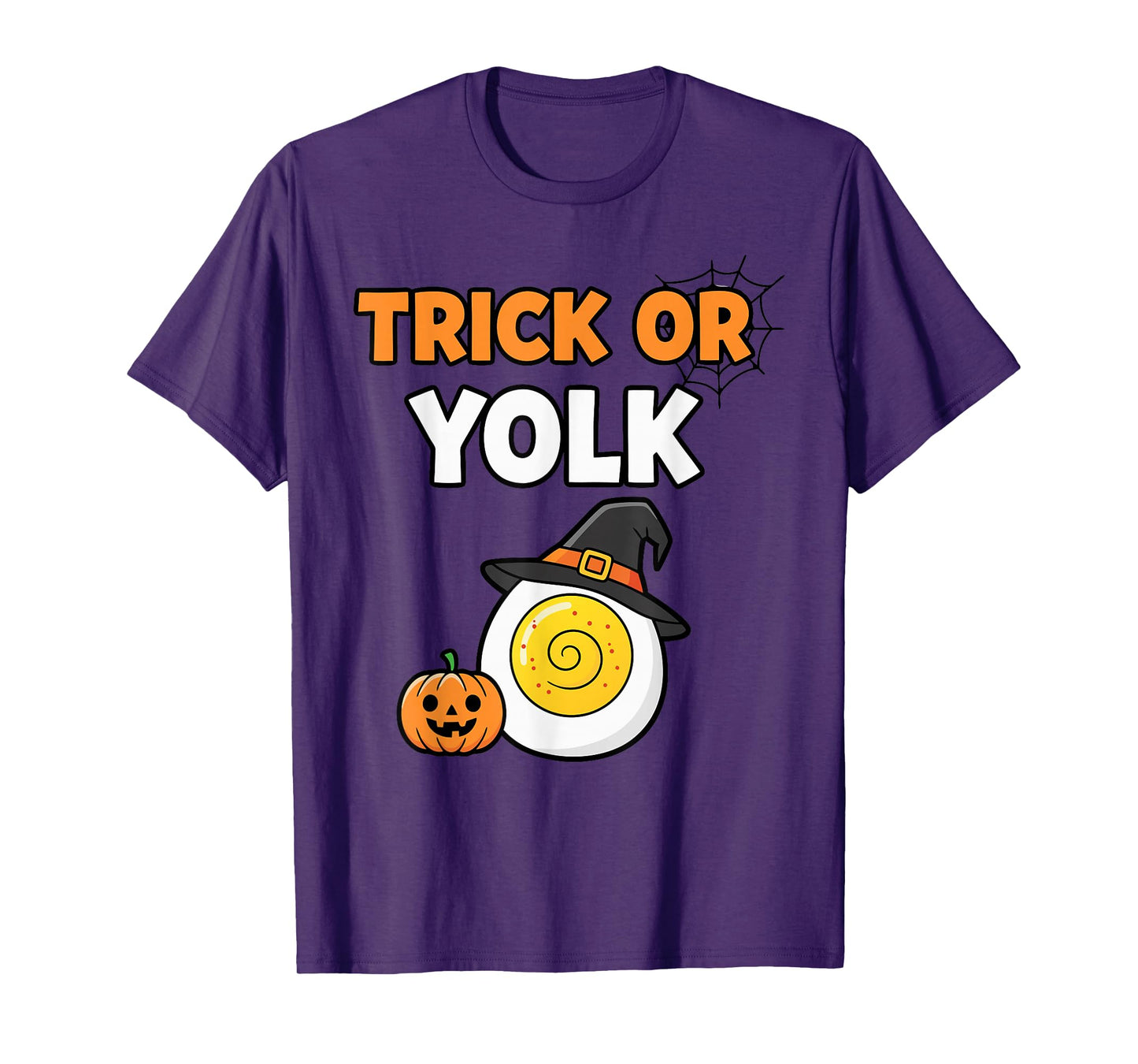 Trick Or Yolk Funny Halloween Egg Pun Witch Hat T-Shirt
