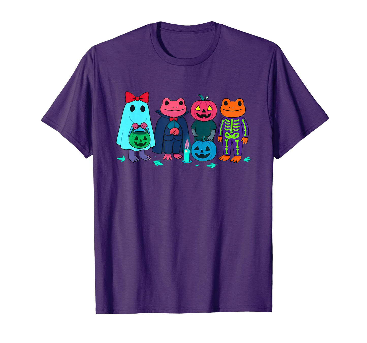 Spooky Skeleton Frog Cute with Pumpkin and Creepy Vibes T-Shirt