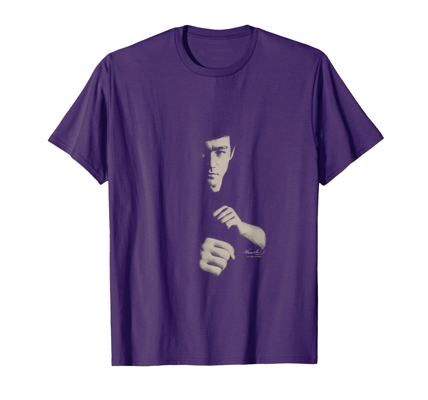 Bruce Lee Ready To Fight Shaded Portrait Vintage T-Shirt