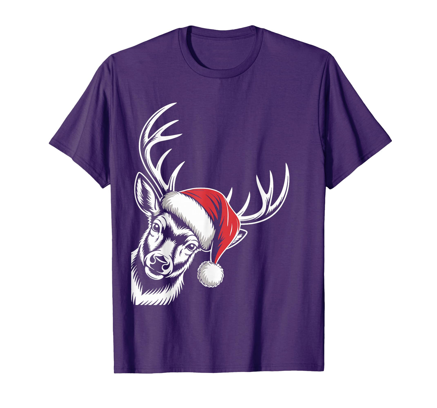 Deer Christmas Santa Hat Pajama Whitetail Buck Deer Xmas T-Shirt