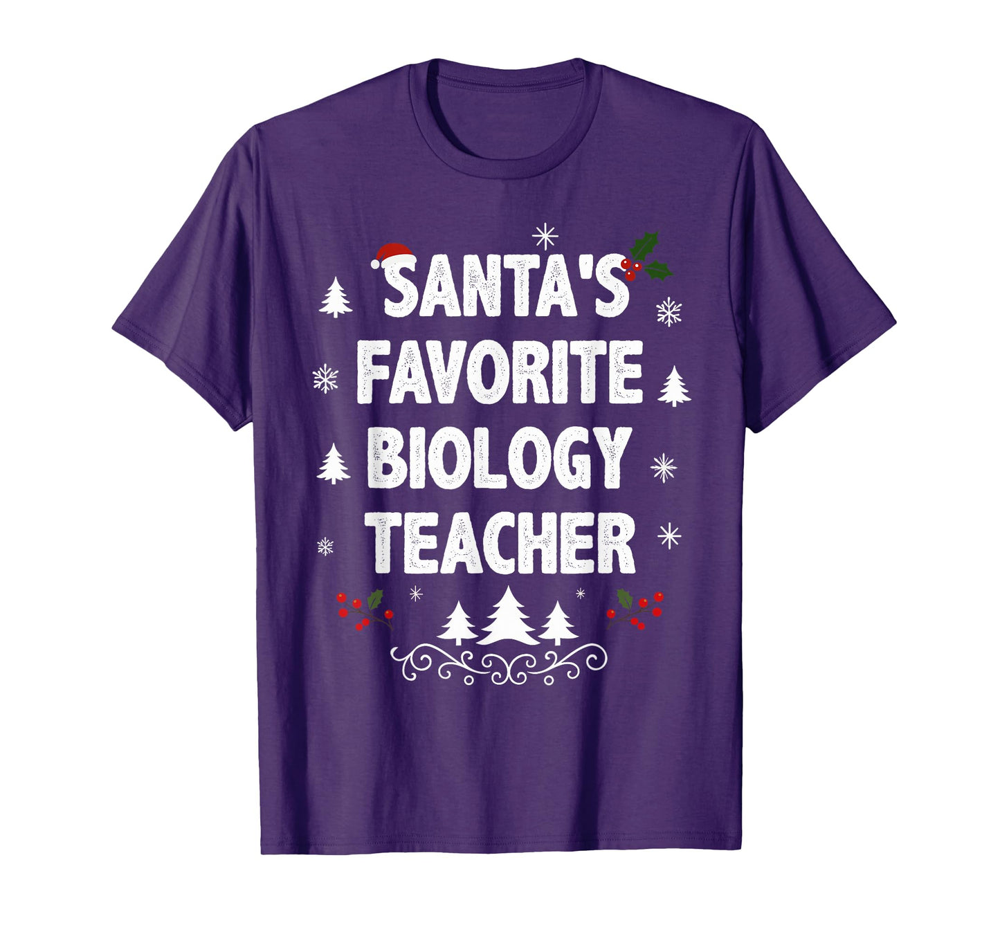 Santa's Favorite Biology Teacher Funny Christmas Pajamas T-Shirt