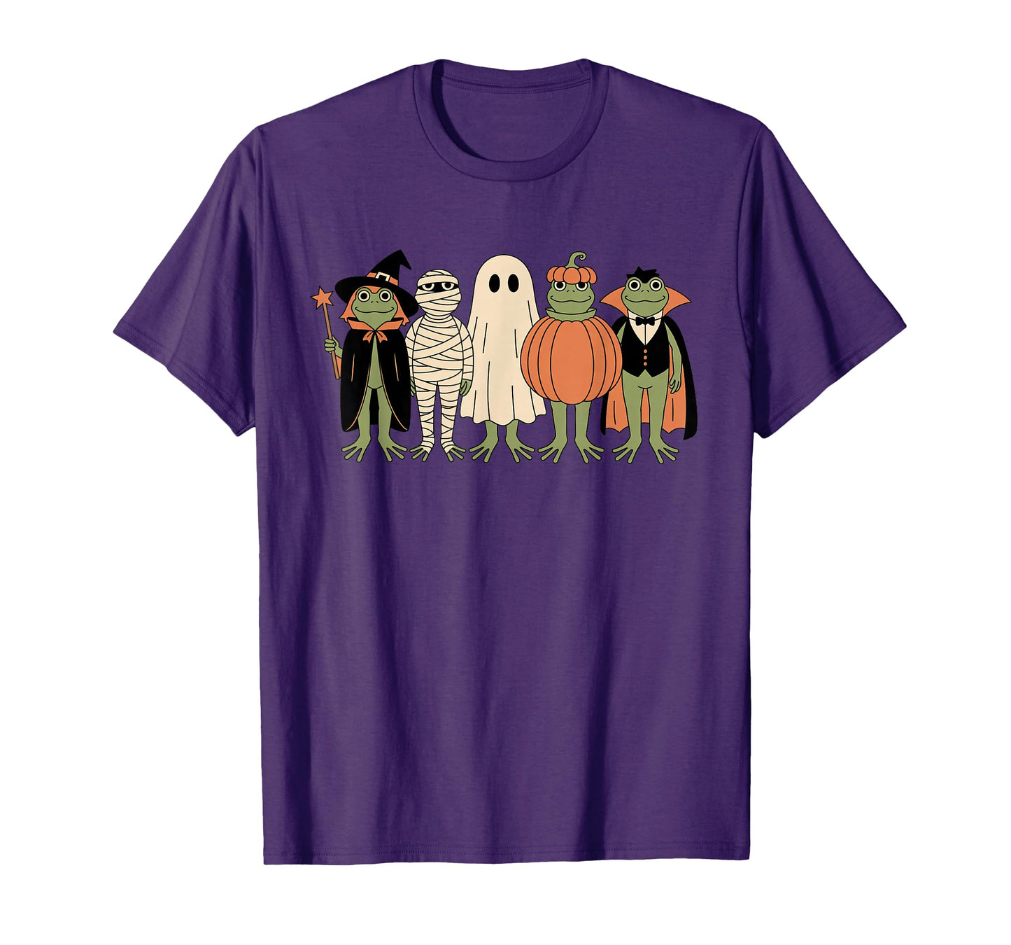 Cute Frog Ghost Witch Mummy Costume Halloween Spooky Season T-Shirt