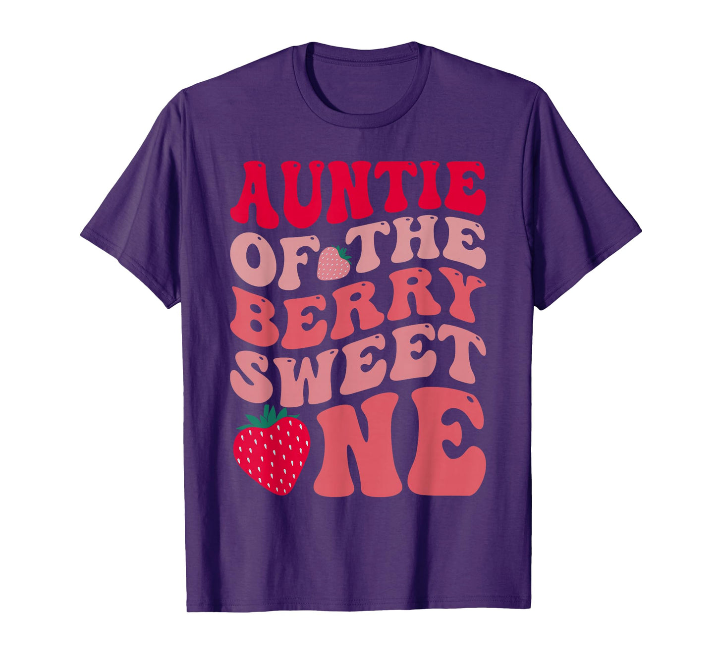 Auntie Of The Berry Sweet One Strawberry First Birthday T-Shirt