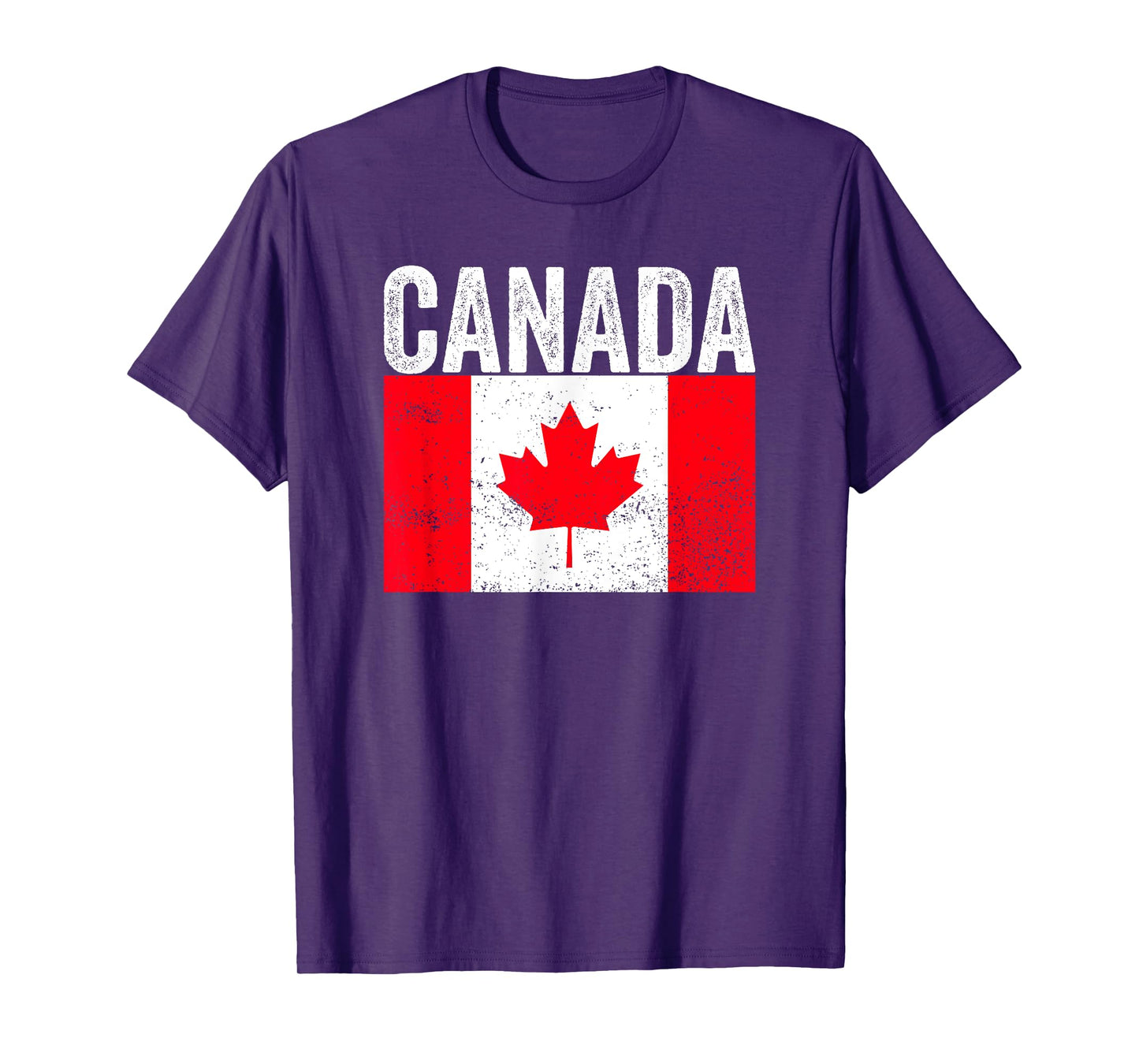 Vintage Canada Flag Distressed Maple Leaf Patriotic Design T-Shirt