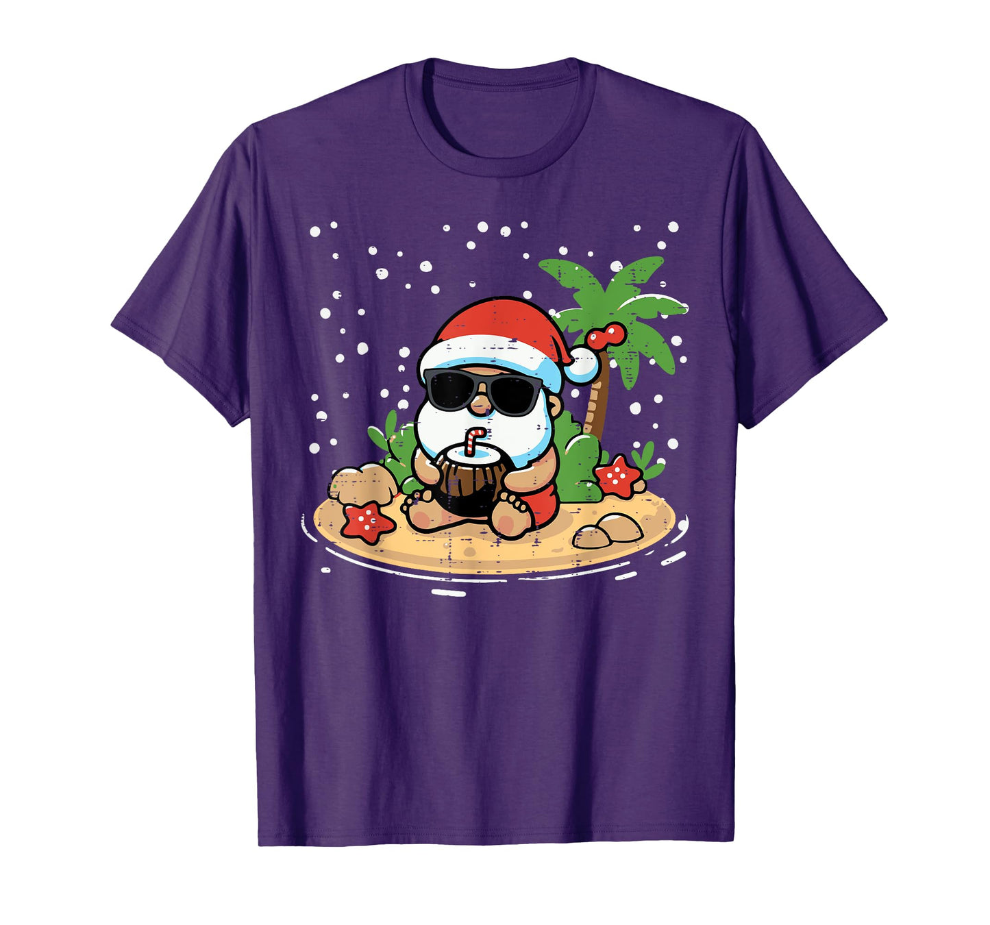 Christmas Santa Beach Xmas Tropical Hawaii Men Women Kids T-Shirt