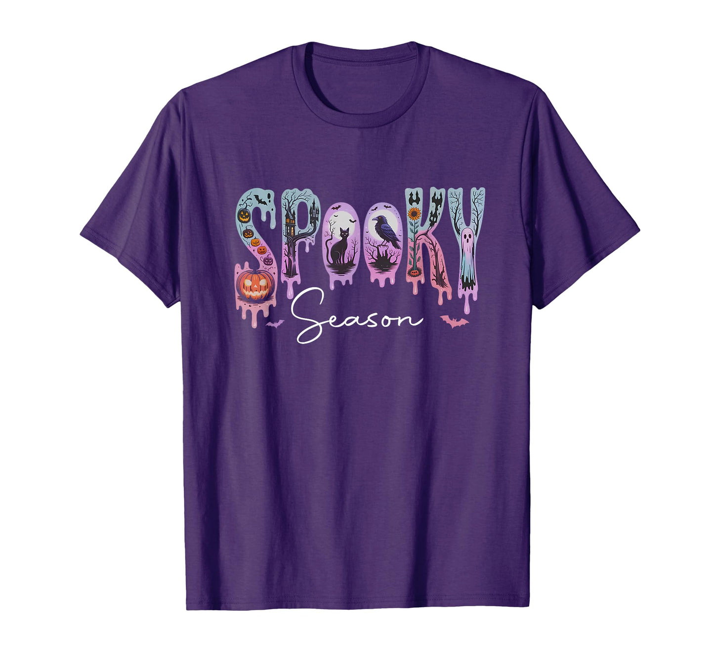 Spooky Season Black Cat Pumpkin Halloween Costume Men Women T-Shirt