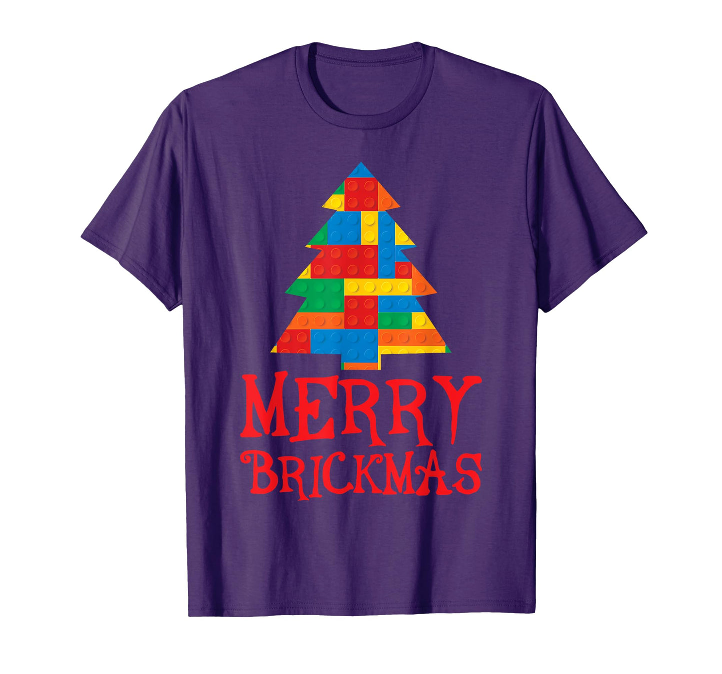 Merry Brickmas Christmas Block Building Builder Brick Master T-Shirt