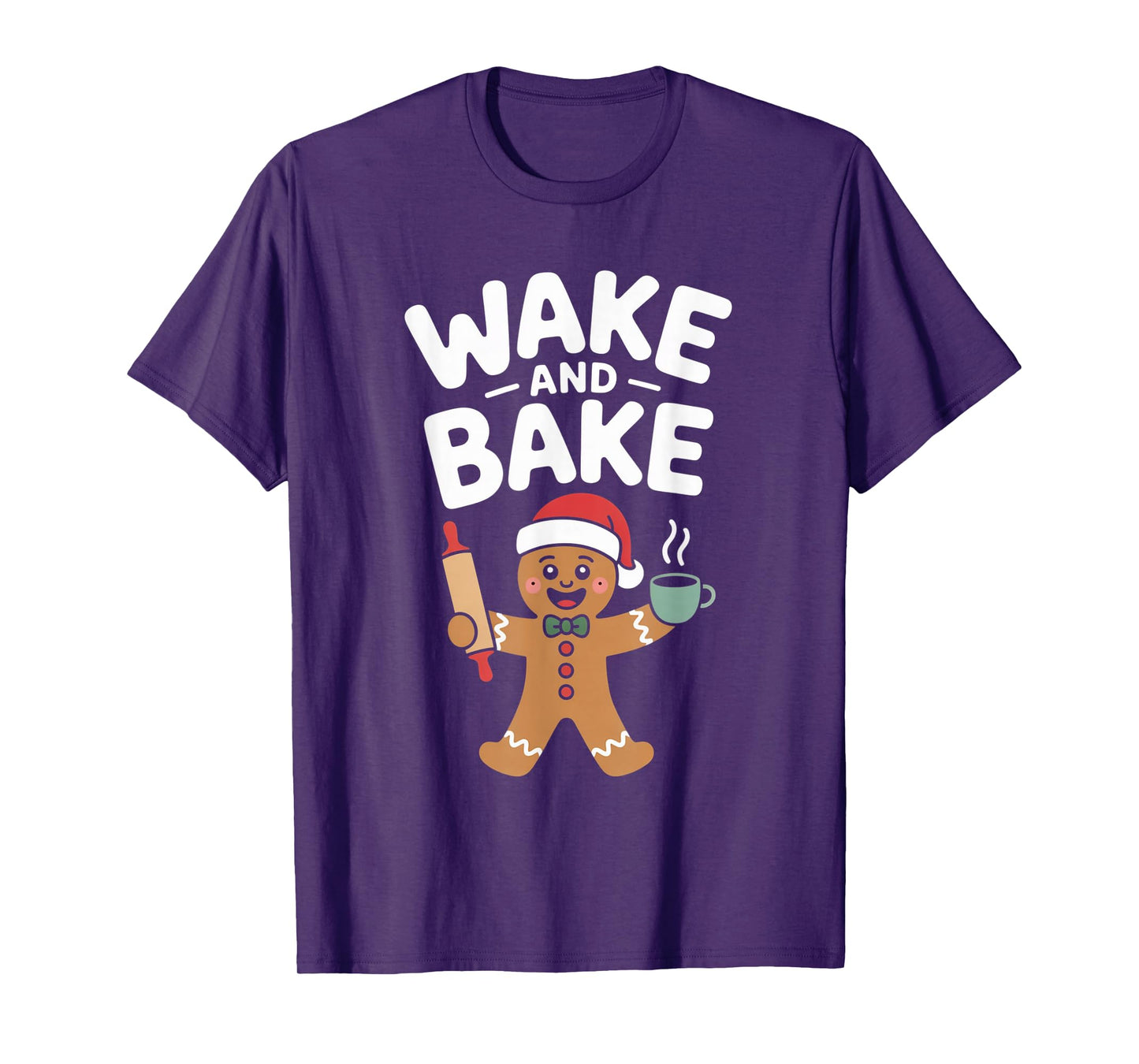 Wake and Bake Gingerbread Rolling Pin Christmas Cookie T-Shirt