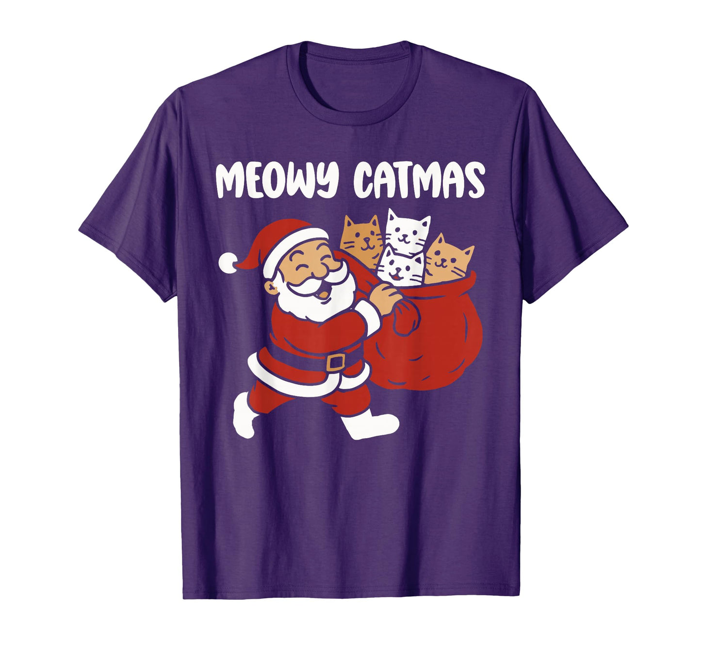 Meowy Catmas, Christmas cat Santa Claus T-Shirt