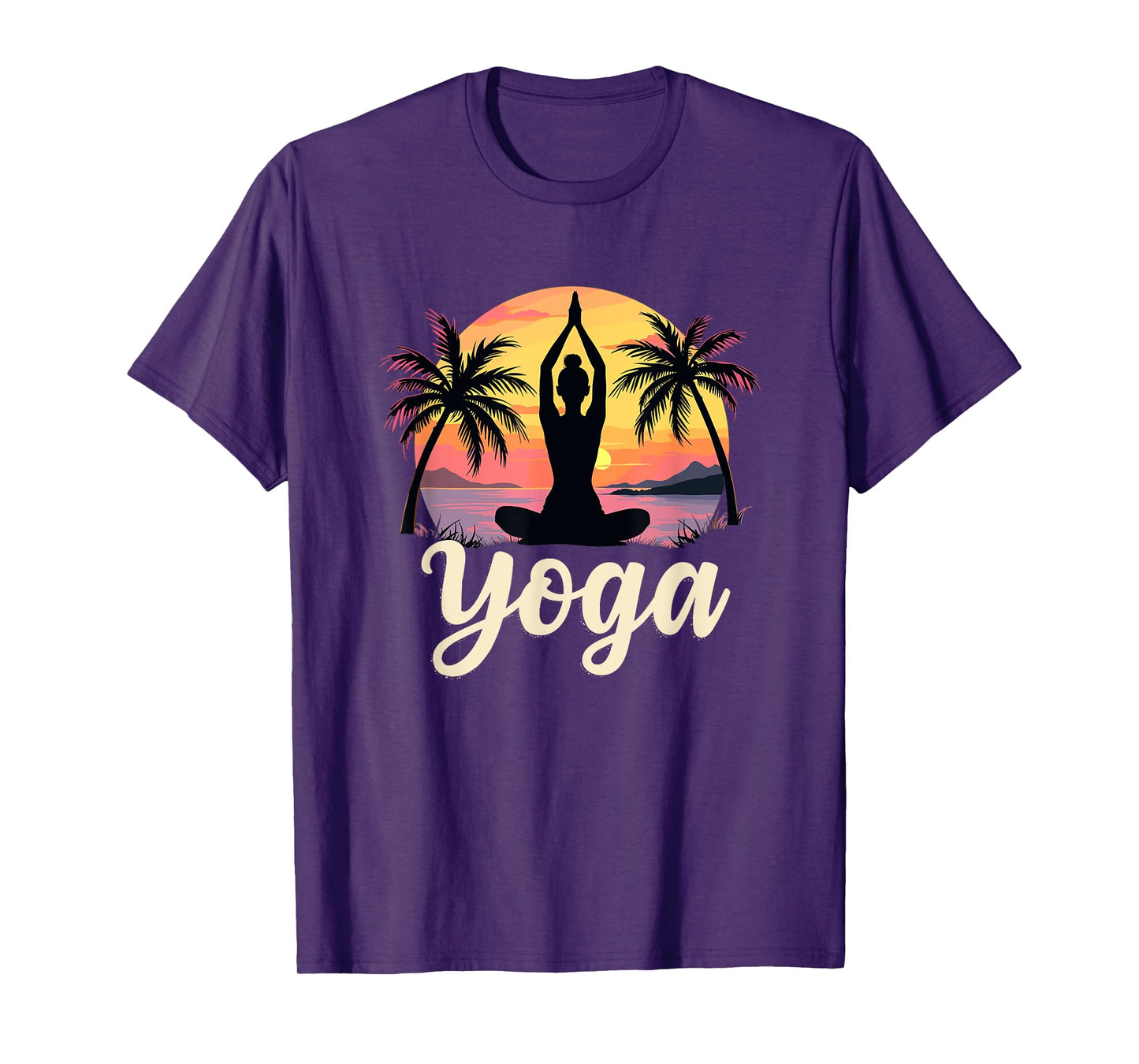 Sunsets And Yoga Meditation - Namaste Vintage Yoga T-Shirt