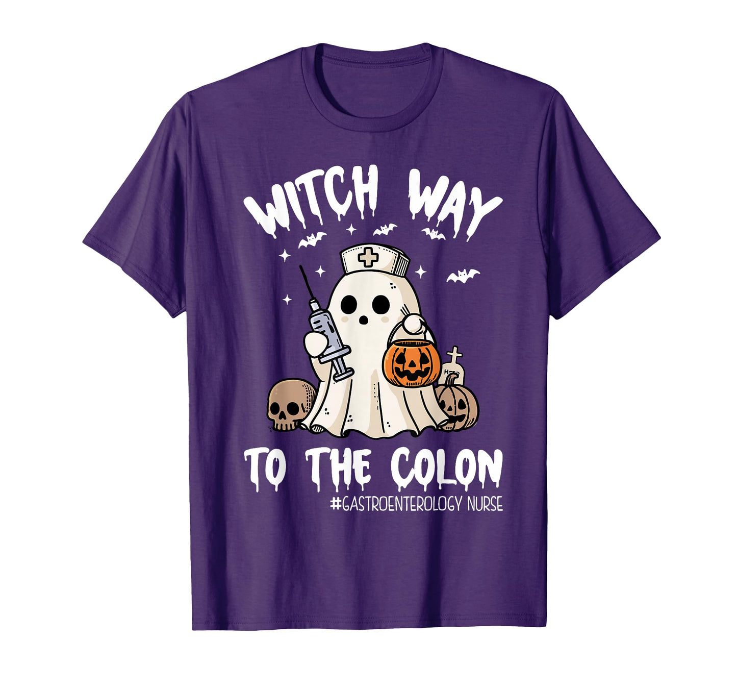 Gastroenterology Nurse Halloween Endo Nurse Ghost Endoscopy T-Shirt