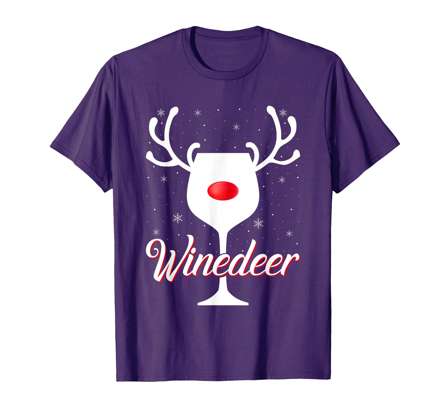 Winedeer Reindeer Wine Drinking Reindeer Couple Christmas T-Shirt