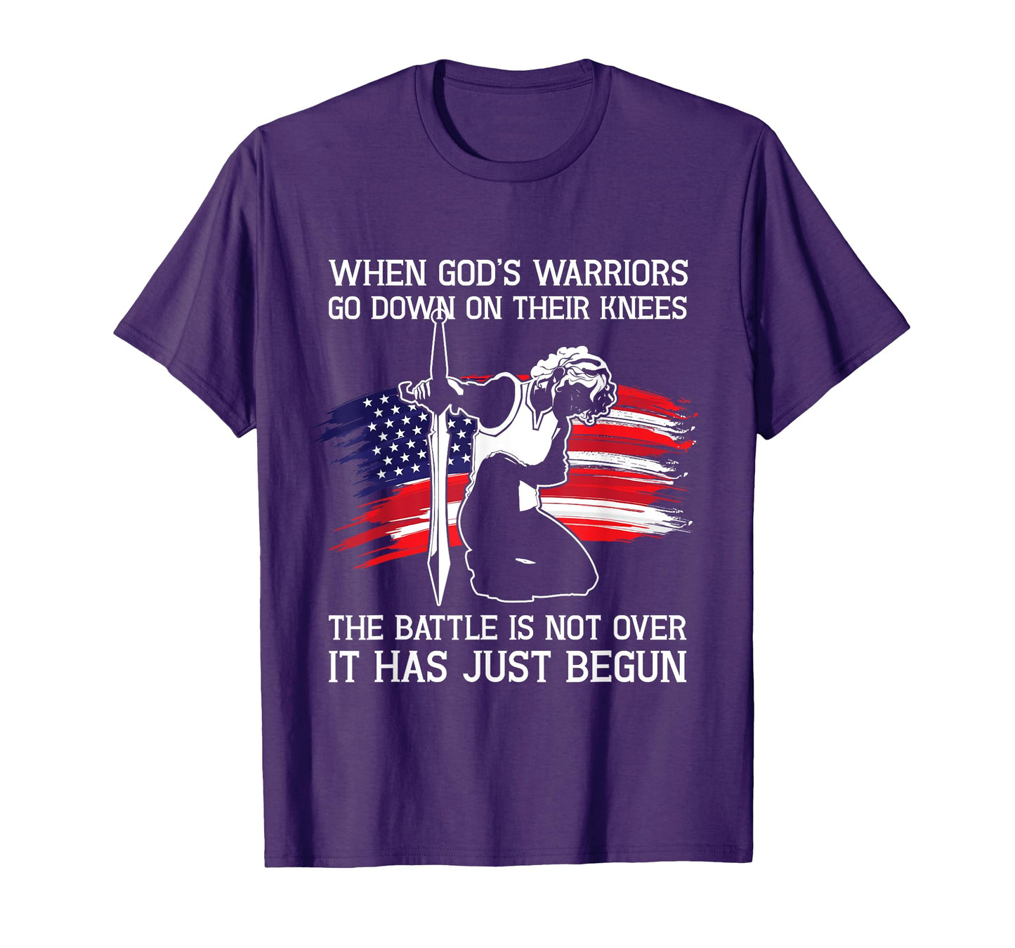 When Gods Warriors Go Down On Their Knees Christian Prayer T-Shirt
