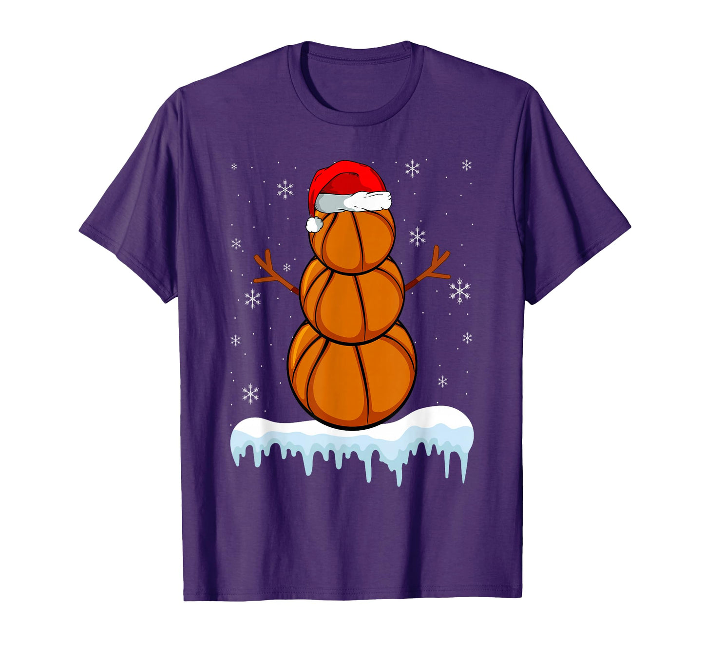 Christmas Basketball Santa Snowman Lovers T-Shirt