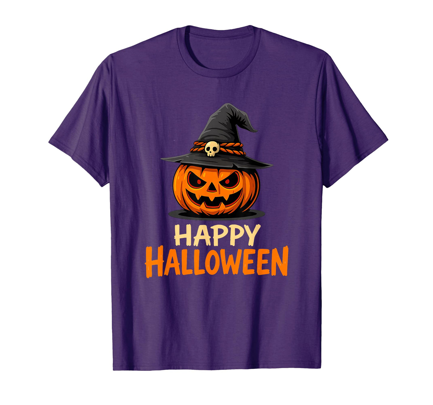 Happy Halloween Pumpkin Witch Hat Spooky Retro Design T-Shirt