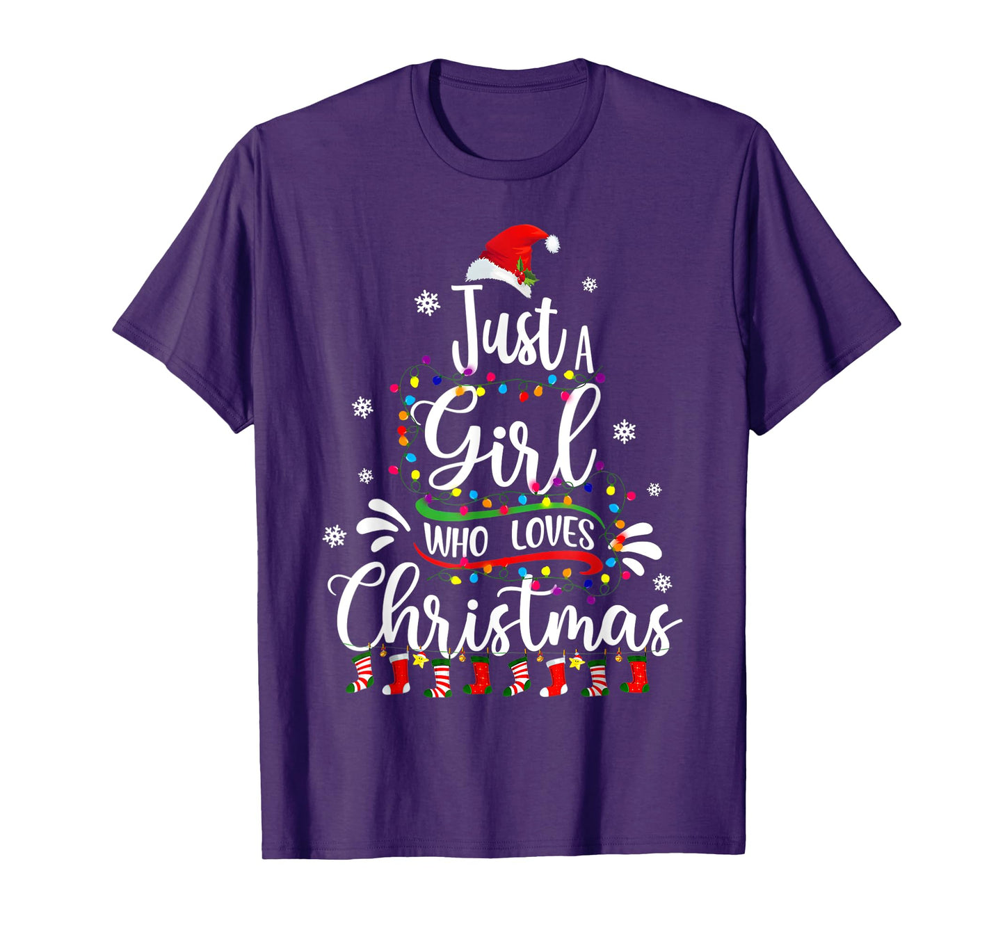 Merry Christmas Just A Girl Who Loves Christmas Tree Xmas T-Shirt