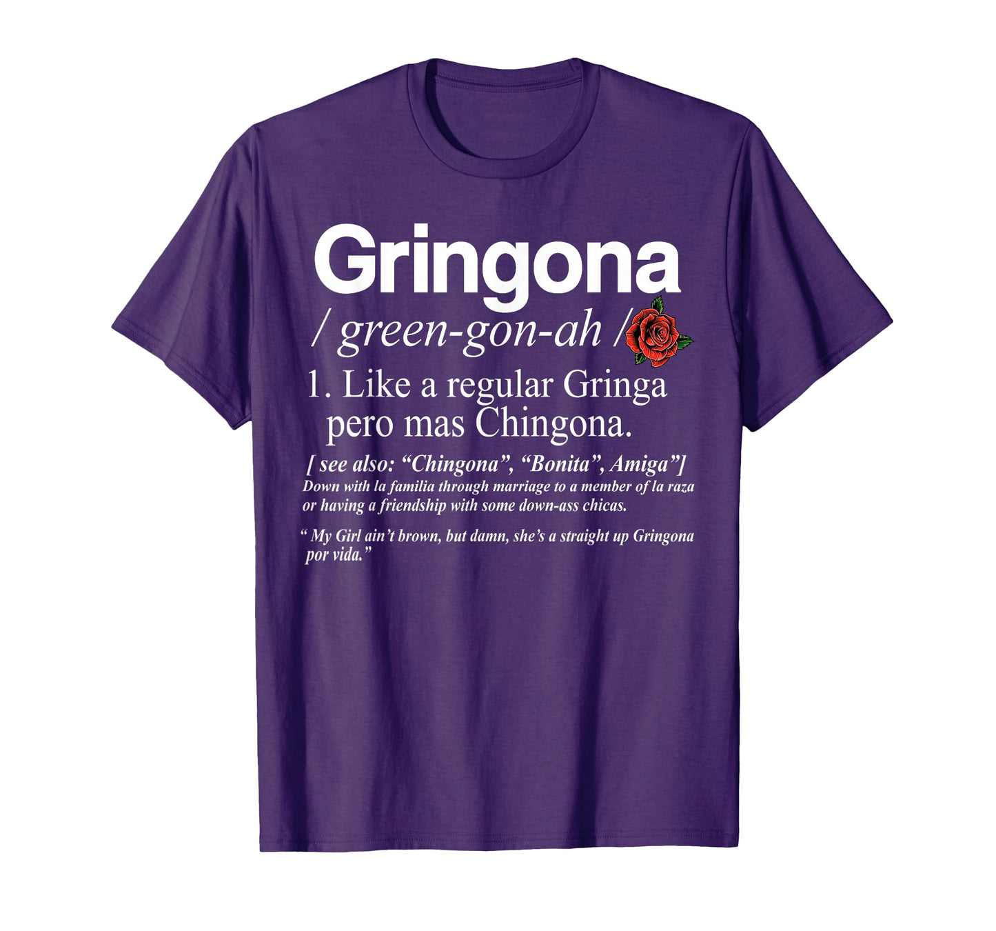 Gringona Definiton T-Shirt, Small, Black