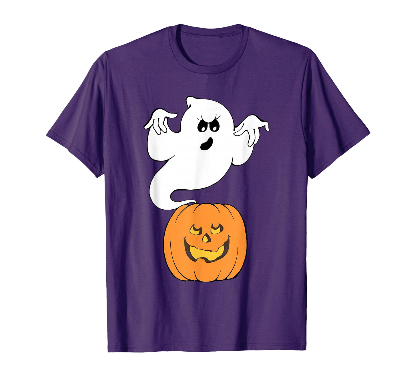 Vintage Halloween Pumpkin and Ghost Graphic Tee Spooky Creep T-Shirt