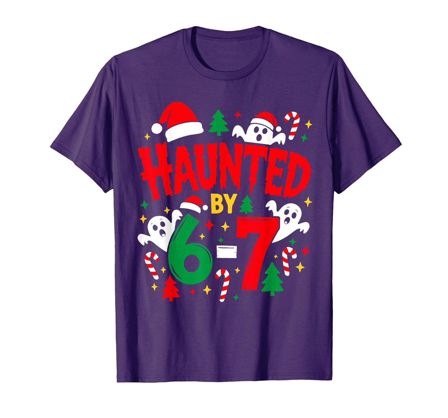 Haunted by 6 7 Funny Christmas Math Ghost Teacher Halloween T-Shirt