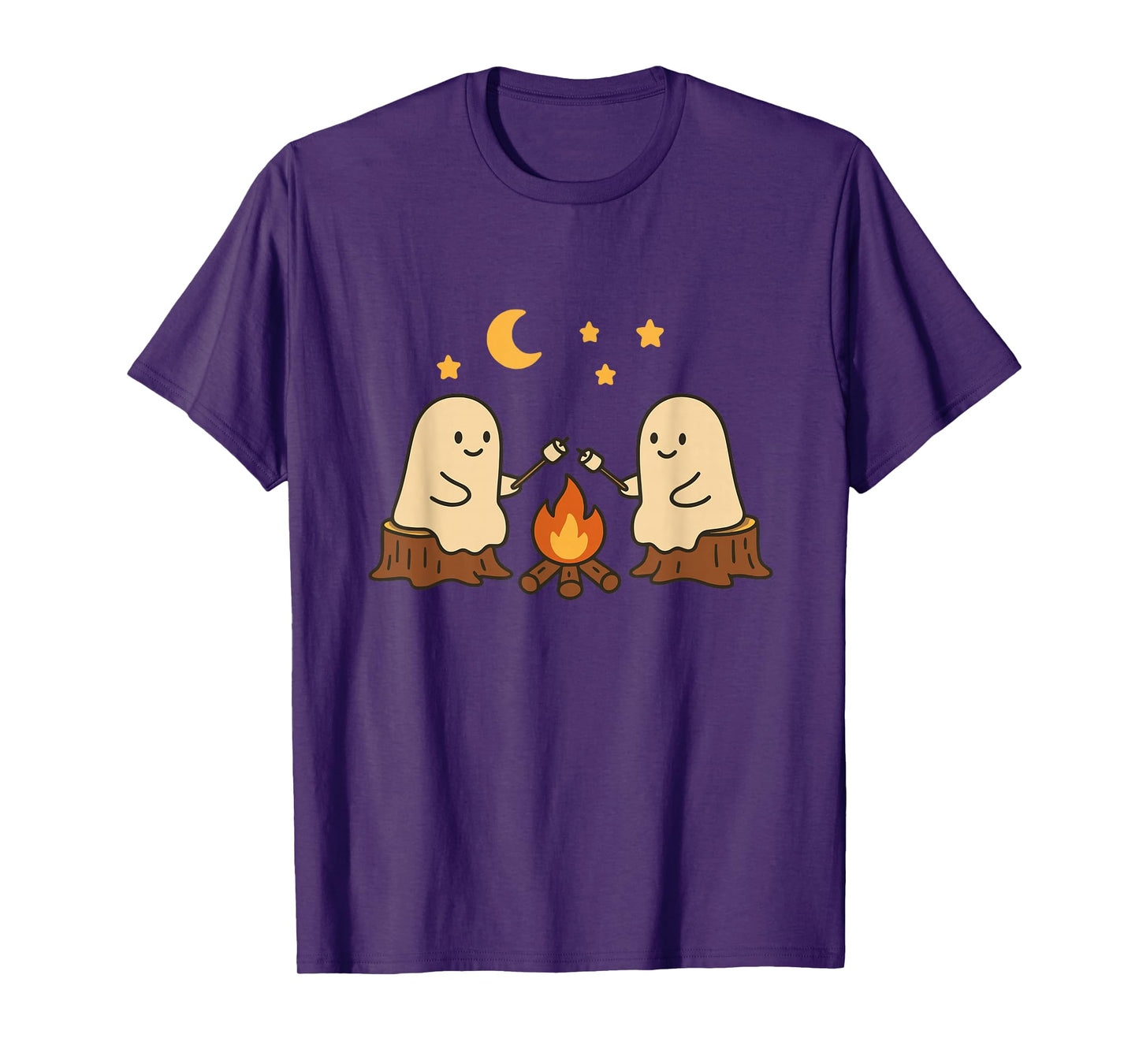Camping Ghosts Marshmallow Halloween Campfire Ghost Camping T-Shirt