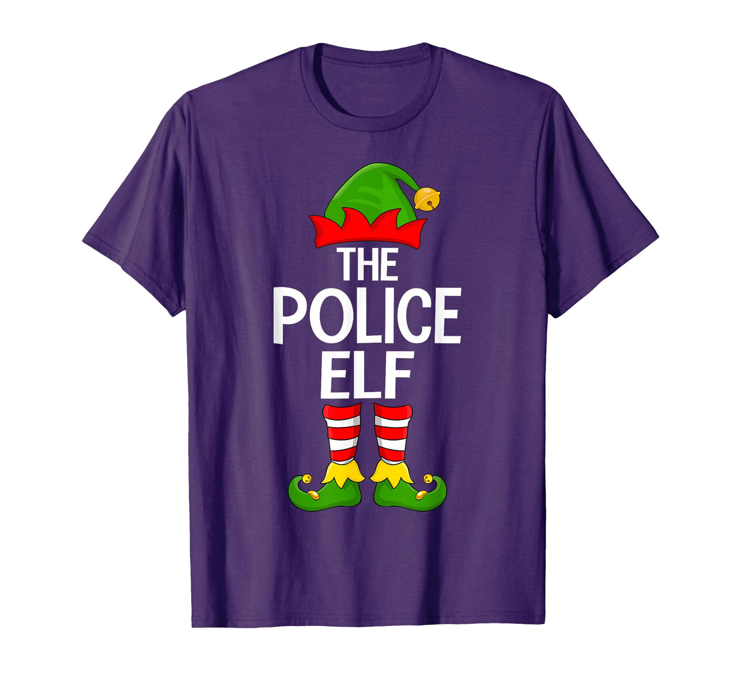 Police Elf Xmas Matching Family Elf Squad Christmas T-Shirt