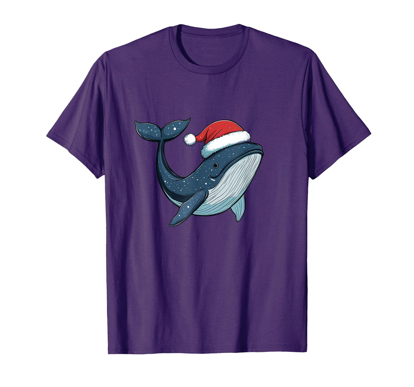 Holiday Joy in The Ocean with a Whale and Santa Claus Hat T-Shirt