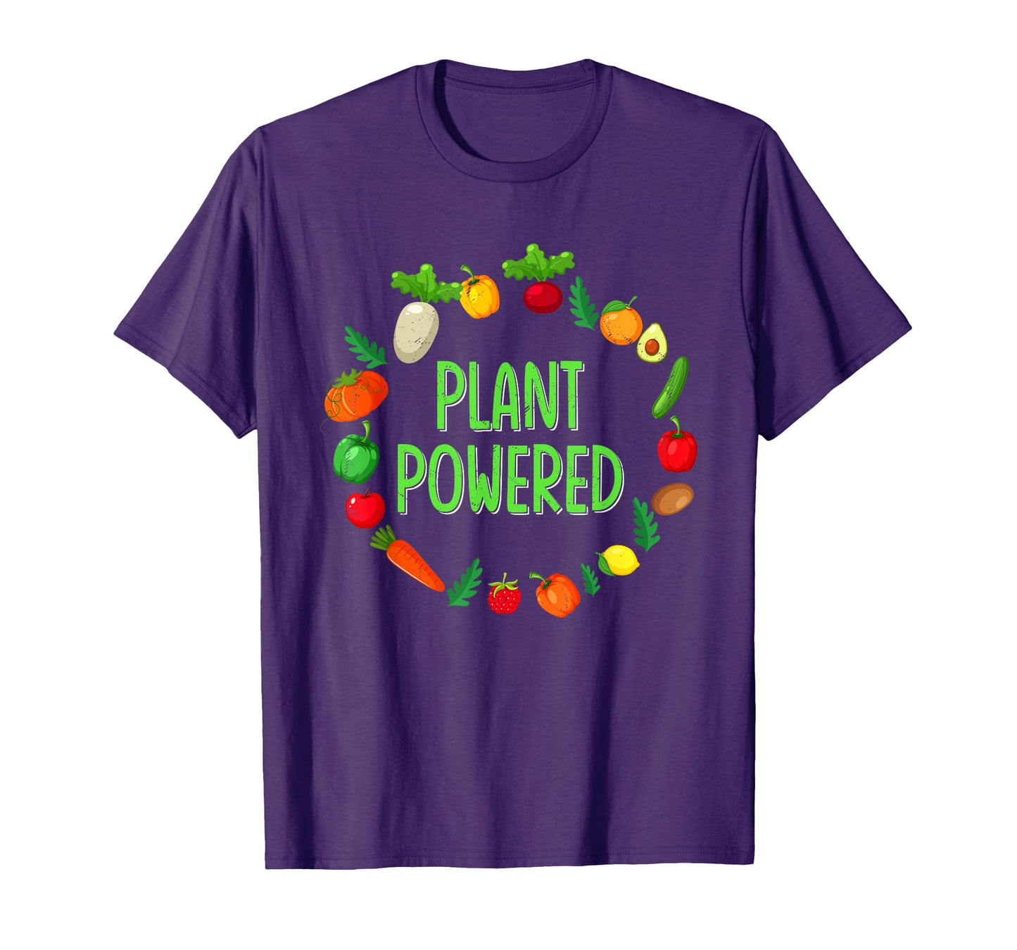 Plant Powered Retro Funny Gym Workout Vegetarian Vegan Lover T-Shirt