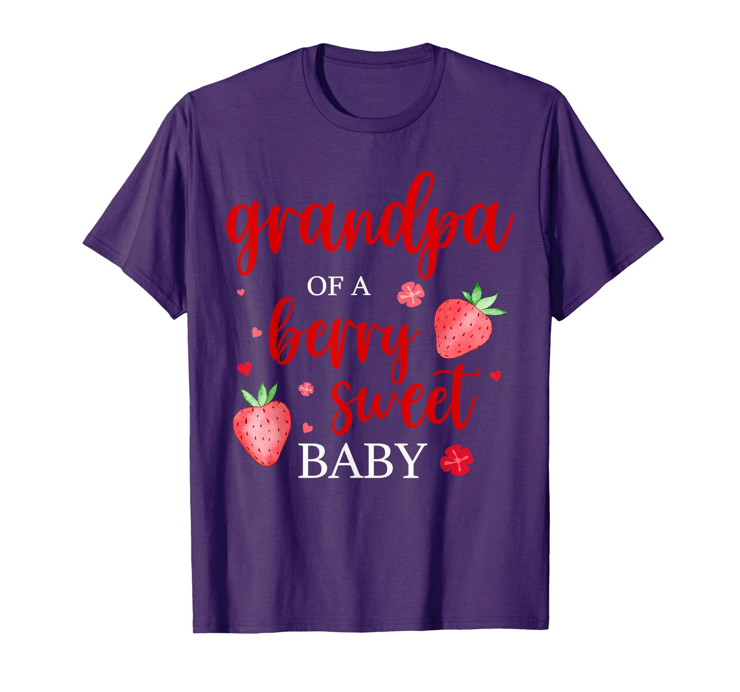 Grandpa Of A Berry Sweet One Strawberry Baby First Birthday T-Shirt