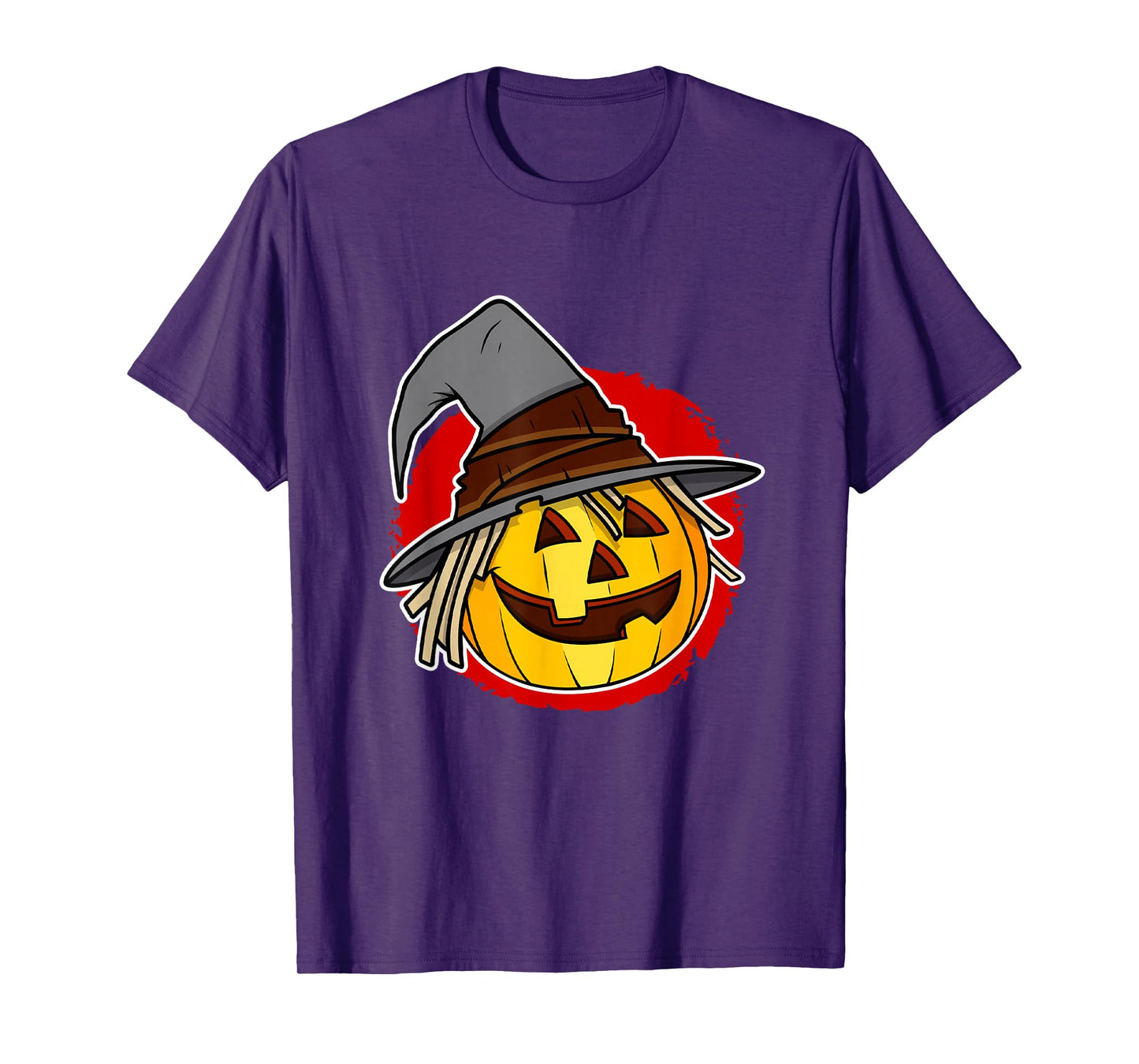 Halloween Jack o Lantern Pumpkin with Witch Hat T-Shirt