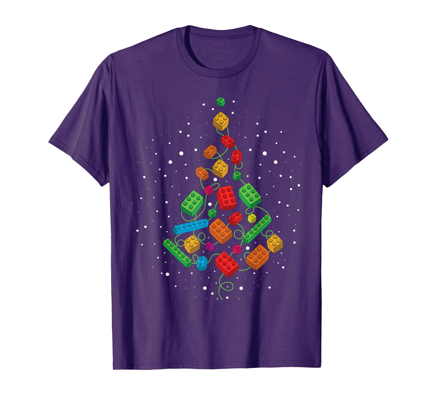 Block Building Builder Brick Christmas Tree Brick Builder T-Shirt