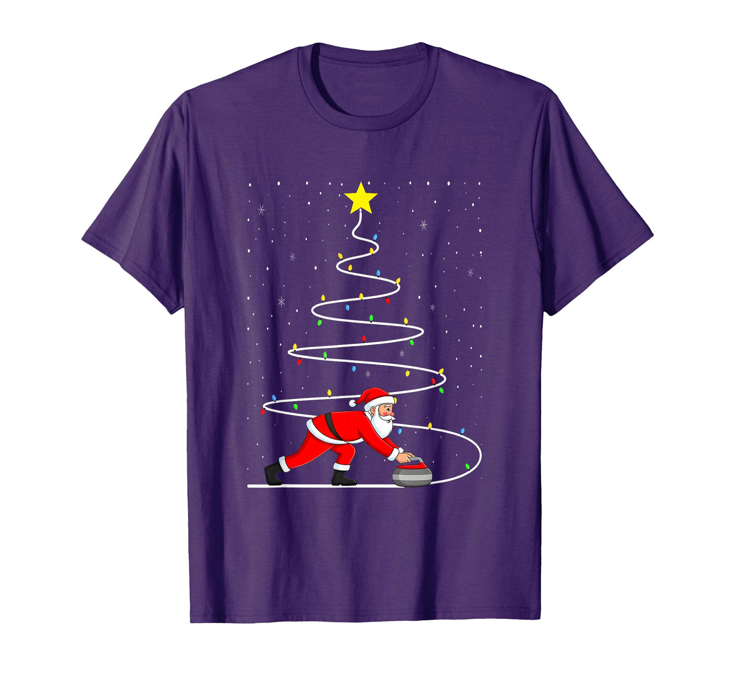 Santa Curling Christmas Tree T-Shirt