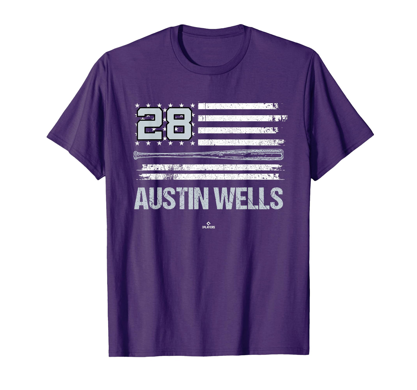 USA Flag Bat Austin Wells New York Baseball MLBPA T-Shirt