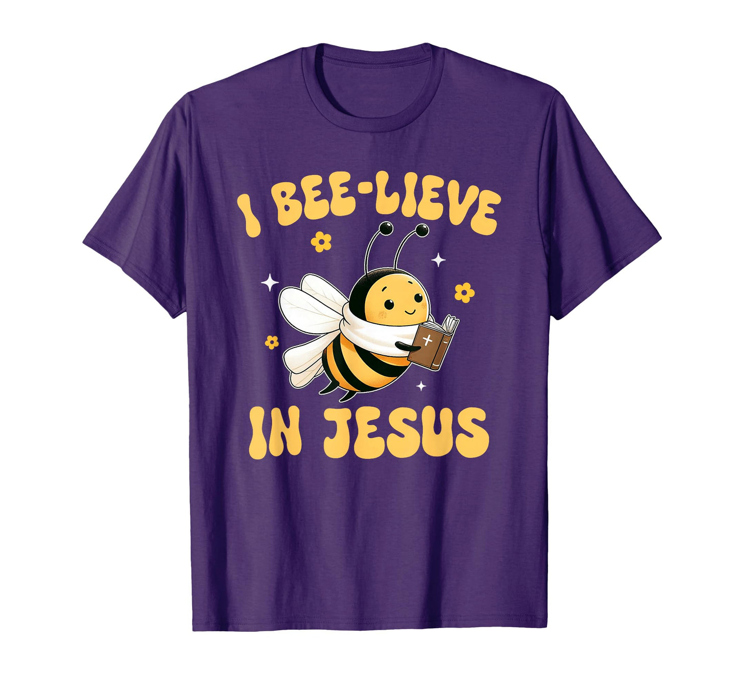 Gospel Kids Christian I Bee-lieve in Jesus Faith Cute Bee T-Shirt