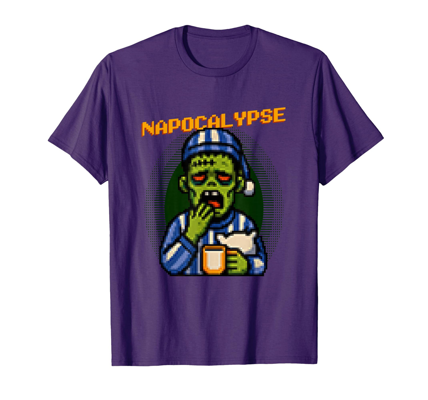 Napocalypse Funny Pixel Art Sleepy Zombie Halloween T-Shirt