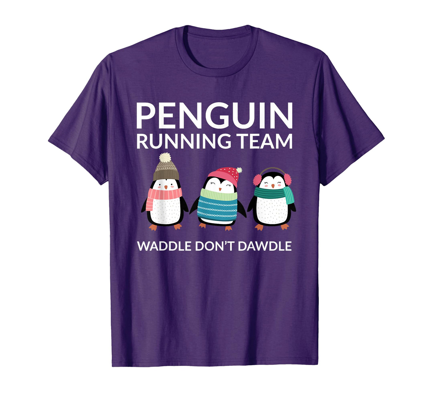 Penguin Running T-Shirt Funny Team Group Waddle Gift T-Shirt