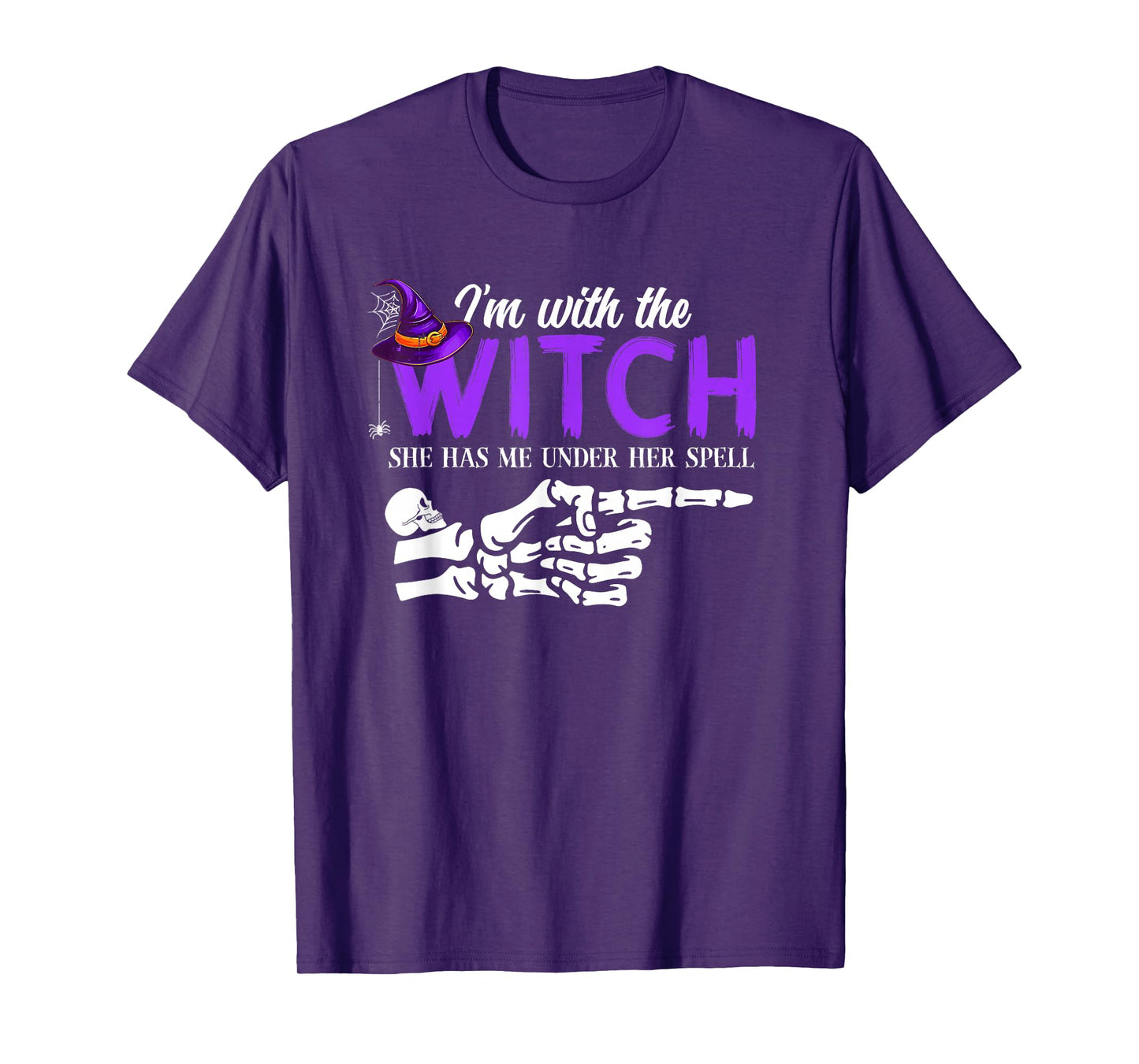I'm with The Witch Funny Halloween Couple Costume Party T-Shirt