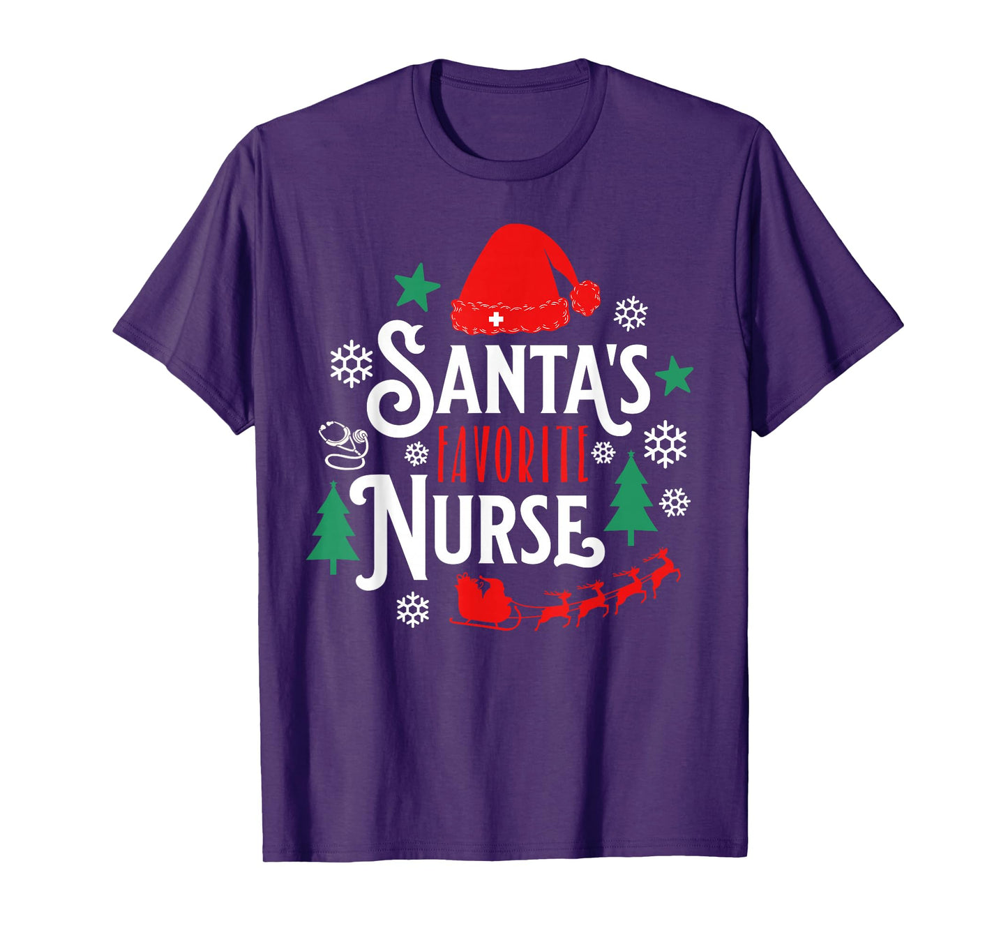 Santa Loves Nurses Nurse Funny Christmas Nursing T-Shirt
