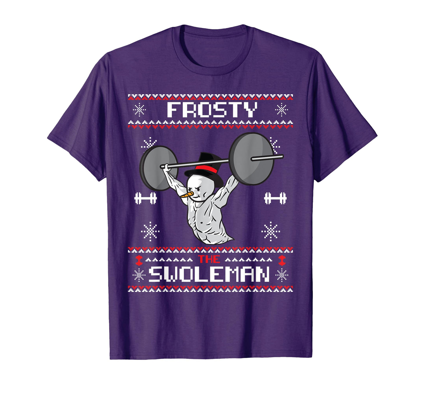 Frosty the Swoleman Ugly Christmas Sweater Funny Snowman Gym T-Shirt