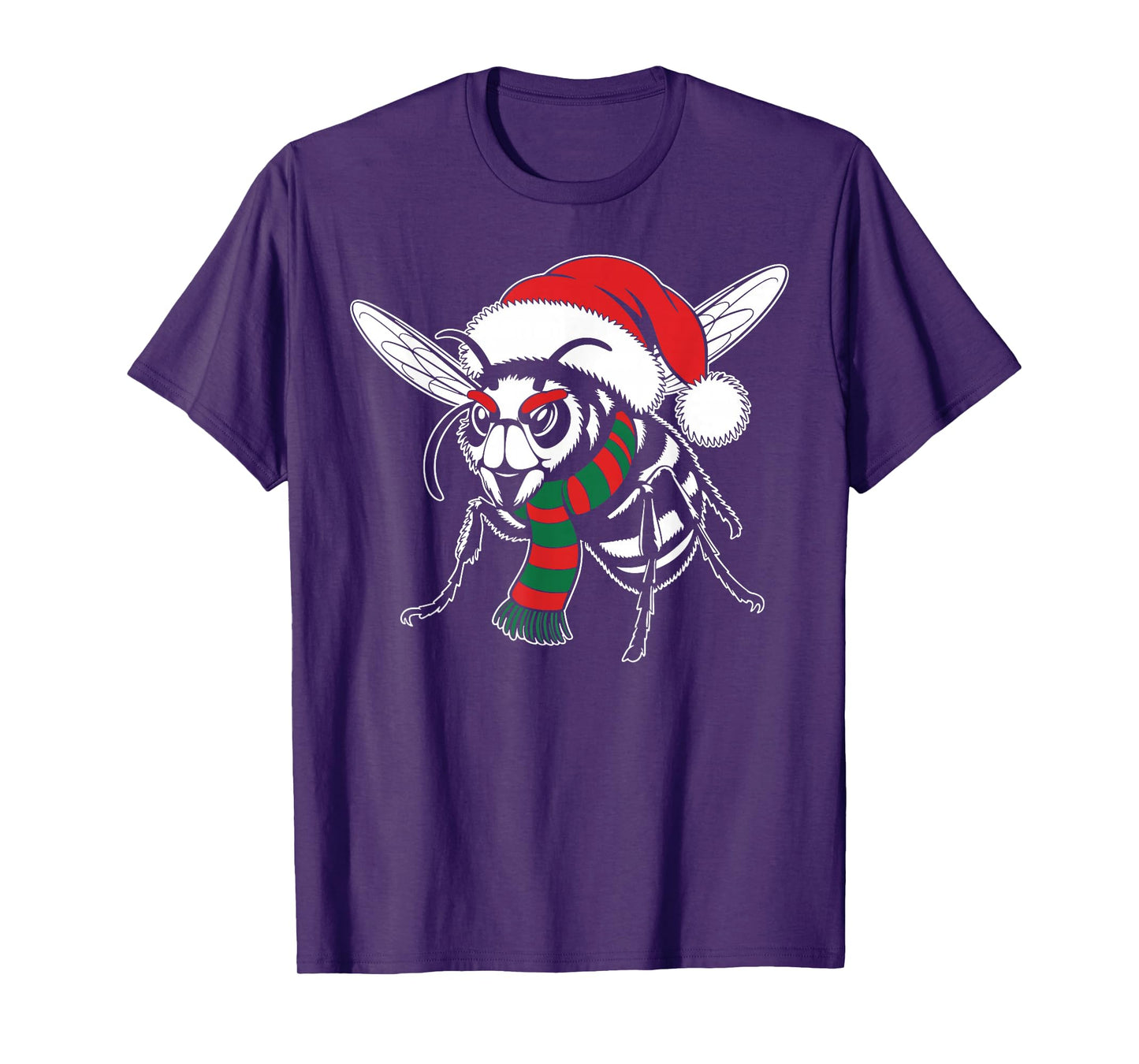 Asian Giant Hornet Xmas Santa Hat Scarf Christmas Costume T-Shirt