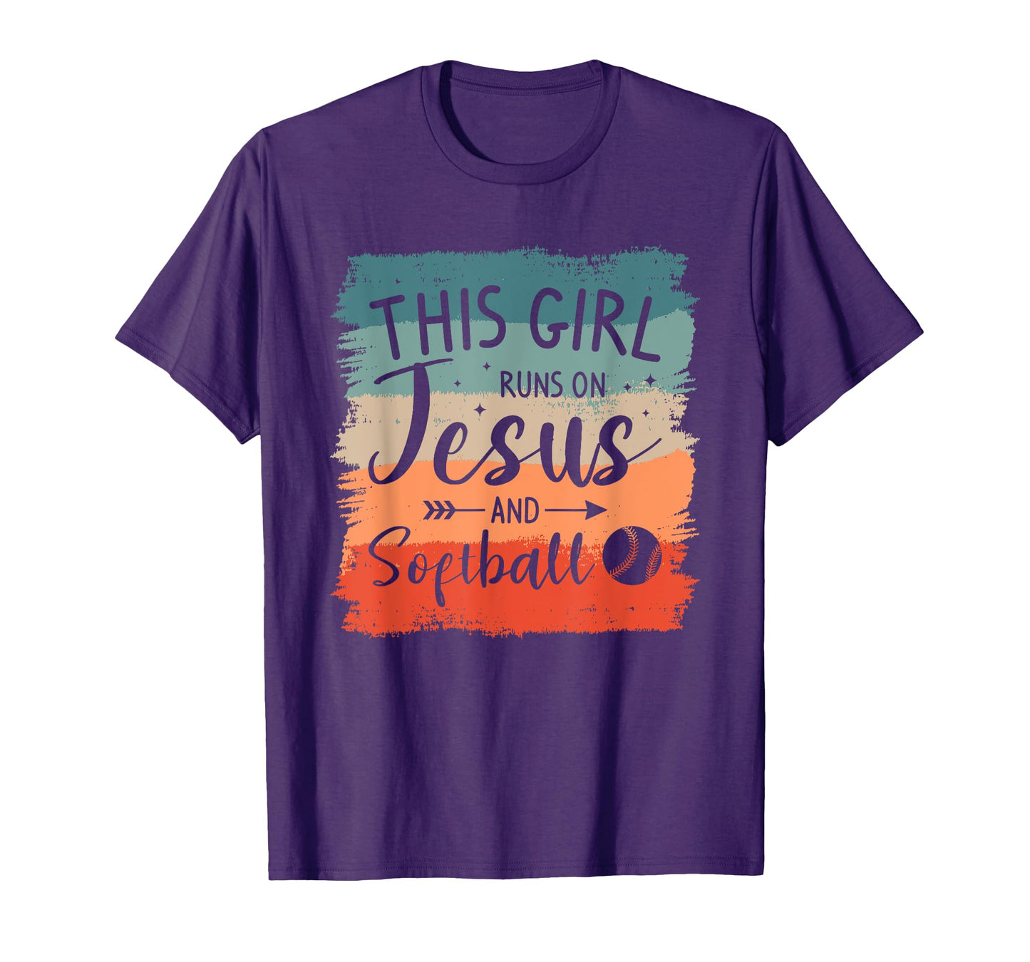 This Girl Runs On Jesus And Softball Softballer T-Shirt