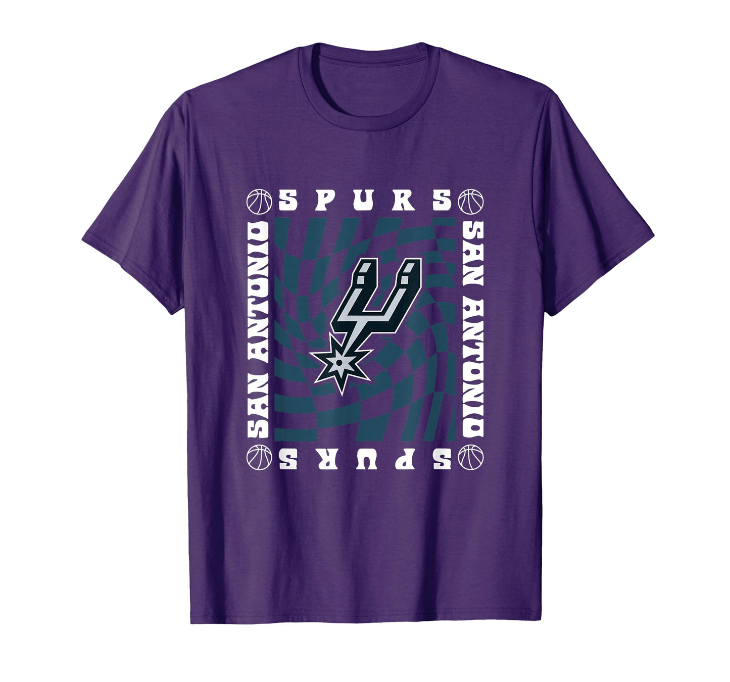 NBA San Antonio Spurs Retro Checkerboard Wave T-Shirt