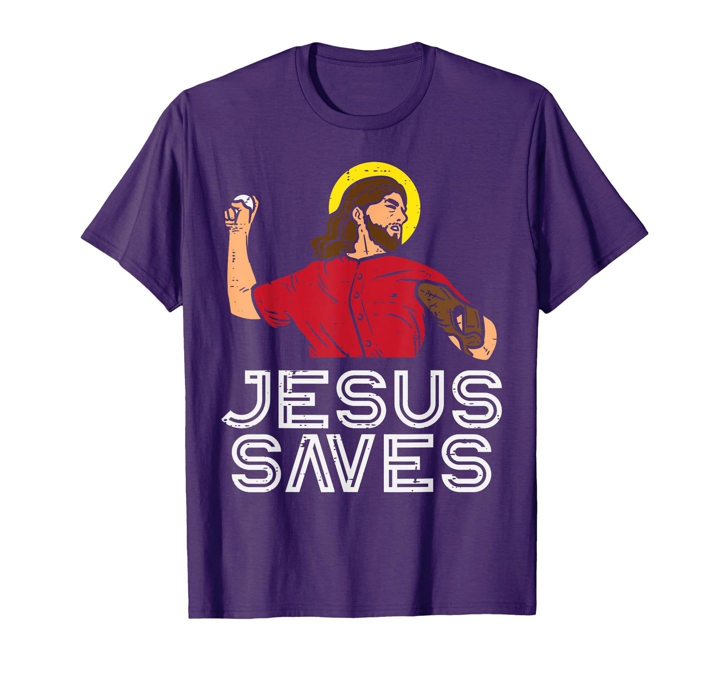 Jesus Saves Baseball God Sports Christian Men Women Kids T-Shirt