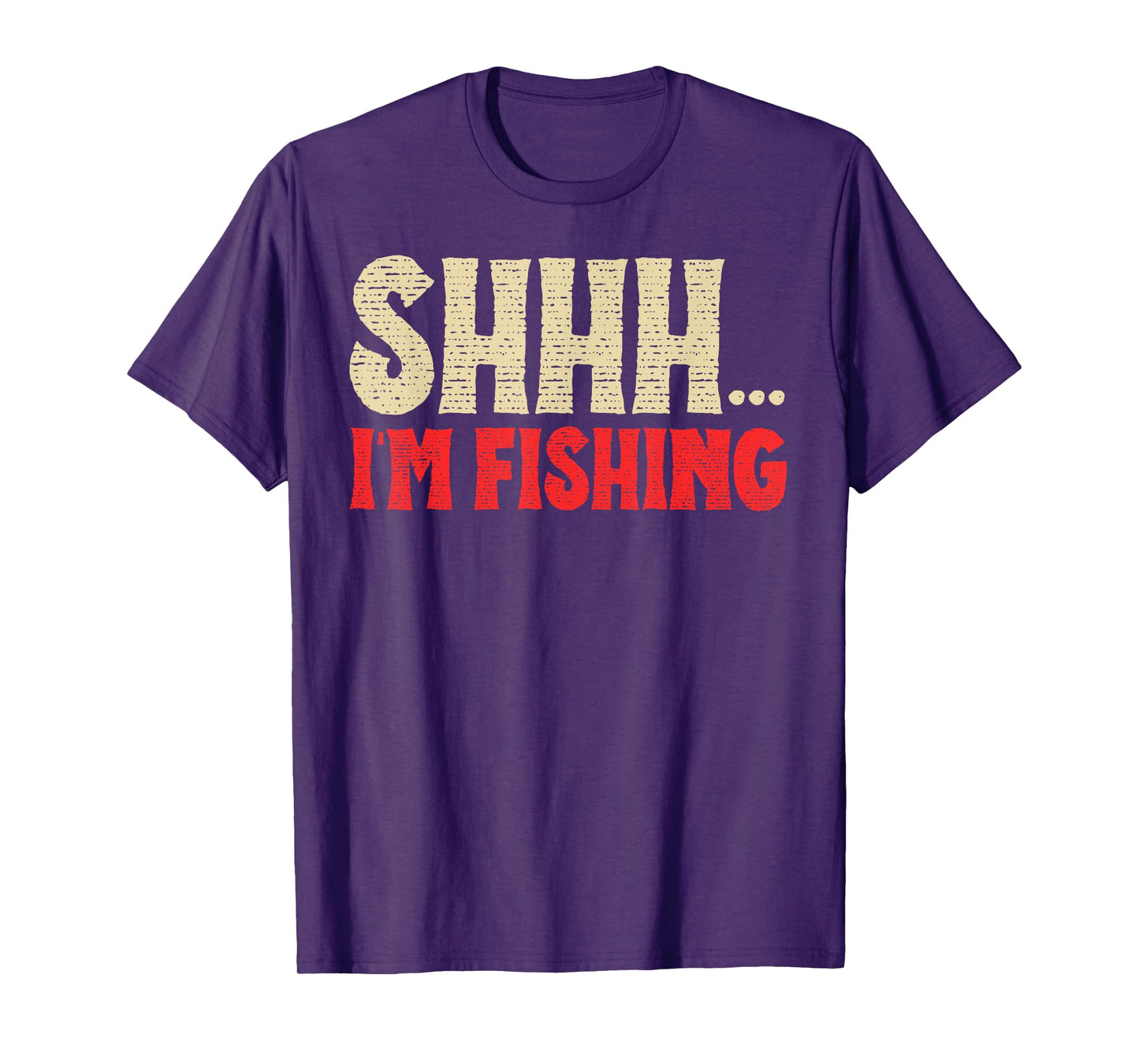 Shhh I'm Fishing Fish Lovers Retro Angler Father Dad Vintage T-Shirt